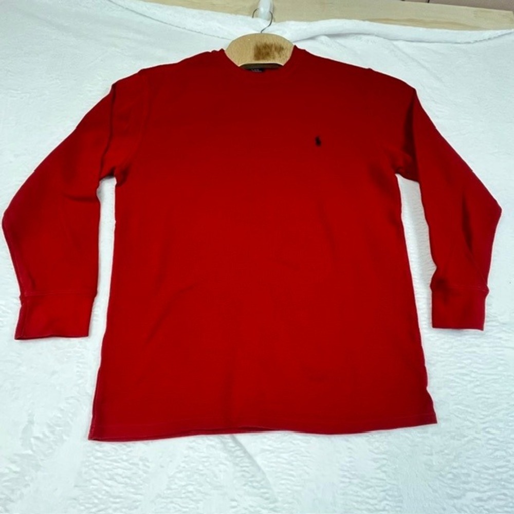 Polo Ralph Lauren Mens XL Red Waffle‎ Knit Thermal Long Sleeve Sleepwear Shirt